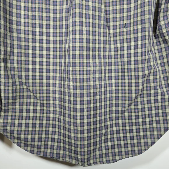 Ralph Lauren Men’s Green Navy Plaid Button Up Long Sleeve Shirt Size Large - Picture 8 of 11